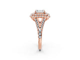 Rose gold Double Halo Asscher Cut Pave Split Shank Prong Set Ring_17