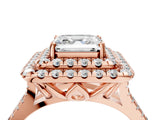 Rose gold Double Halo Asscher Cut Pave Split Shank Prong Set Ring_19
