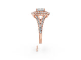 Rose gold Double Halo Cushion Cut Pave Split Shank Prong Set Ring_17