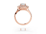 Rose gold Double Halo Cushion Cut Pave Split Shank Prong Set Ring_18