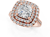 Rose gold Double Halo Cushion Diamond Pave Band with Four-Prong Setting_59