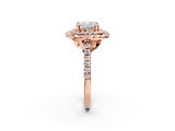 Rose gold Double Halo Cushion Diamond Pave Band with Four-Prong Setting_60