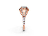 Rose gold Double Halo Cushion-Shaped Split Shank Diamond Ring with Prong Setting_21