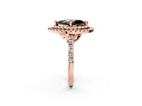 Rose gold Double Halo Fancy Black Marquise Cut Diamond Pavé Band with Four-Prong Setting_2