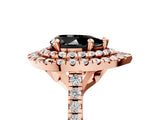 Rose gold Double Halo Fancy Black Pear Cut Diamond Pavé Band with Four-Prong Setting_5