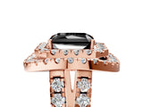 Rose gold Double Halo Fancy Black Radiant Cut Diamond Split Shank Prong Setting Ring_5