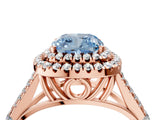 Rose gold Double Halo Fancy Blue Cushion -Shaped Split Shank Diamond Ring with Prong Setting_19