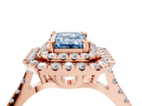 Rose gold Double Halo Fancy Blue Emerald  Diamond Pave Band with Four-Prong Setting_52