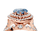 Rose gold Double Halo Fancy Blue Heart Cut Diamond Split Shank Pave Set Ring_7