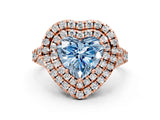 Rose gold Double Halo Fancy Blue Heart  Cut Pave Split Shank Prong Set Ring_15