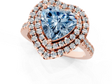 Rose gold Double Halo Fancy Blue Heart  Diamond Pave Band with Four-Prong Setting_43