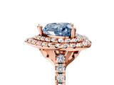 Rose gold Double Halo Fancy Blue Heart  Diamond Pave Band with Four-Prong Setting_47