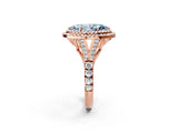 Rose gold Double Halo Fancy Blue Marquise -Shaped Split Shank Diamond Ring with Prong Setting_17