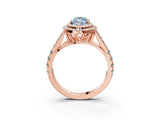 Rose gold Double Halo Fancy Blue Marquise -Shaped Split Shank Diamond Ring with Prong Setting_18