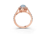 Rose gold Double Halo Fancy Blue Marquise Cut Diamond Split Shank Engagement Ring with Four-Prong Setting_6