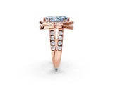 Rose gold Double Halo Fancy Blue Marquise Cut Diamond Split Shank Prong Setting Ring_2