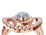 Rose gold Double Halo Fancy Blue Marquise Cut Diamond Split Shank Prong Setting Ring_4