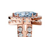 Rose gold Double Halo Fancy Blue Marquise Cut Diamond Split Shank Prong Setting Ring_5