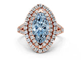 Rose gold Double Halo Fancy Blue Marquise  Cut Pave Split Shank Prong Set Ring_15