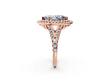 Rose gold Double Halo Fancy Blue Marquise  Cut Pave Split Shank Prong Set Ring_17