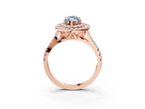 Rose gold Double Halo Fancy Blue Marquise  Cut Pave Split Shank Prong Set Ring_18