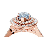 Rose gold Double Halo Fancy Blue Marquise  Cut Pave Split Shank Prong Set Ring_19