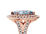 Rose gold Double Halo Fancy Blue Marquise  Cut Pave Split Shank Prong Set Ring_20