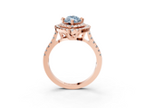 Rose gold Double Halo Fancy Blue Marquise  Diamond Pave Band with Four-Prong Setting_43