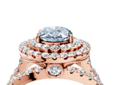 Rose gold Double Halo Fancy Blue Oval Cut Diamond Split Shank Pave Set Ring_7