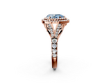 Rose gold Double Halo Fancy Blue Pear  Cut Diamond Split Shank Ring with Four Prong Setting_54