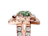 Rose gold Double Halo Fancy Green Heart Cut Diamond Split Shank Prong Setting Ring_5