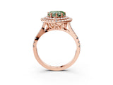Rose gold Double Halo Fancy Green Heart  Cut Pave Split Shank Prong Set Ring_18