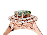 Rose gold Double Halo Fancy Green Heart  Cut Pave Split Shank Prong Set Ring_19