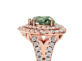 Rose gold Double Halo Fancy Green Heart  Cut Pave Split Shank Prong Set Ring_20