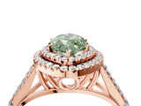 Rose gold Double Halo Fancy Green Marquise Cut Diamond Split Shank Engagement Ring with Four-Prong Setting_7