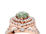 Rose gold Double Halo Fancy Green Marquise Cut Diamond Split Shank Pave Set Ring_7