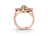 Rose gold Double Halo Fancy Green Marquise Cut Diamond Split Shank Prong Setting Ring_3