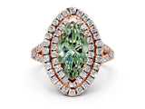 Rose gold Double Halo Fancy Green Marquise  Cut Pave Split Shank Prong Set Ring_15