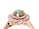 Rose gold Double Halo Fancy Green Marquise  Cut Pave Split Shank Prong Set Ring_19