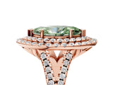 Rose gold Double Halo Fancy Green Marquise  Cut Pave Split Shank Prong Set Ring_20