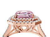 Rose gold Double Halo Fancy Pink Asscher -Shaped Split Shank Diamond Ring with Prong Setting_19