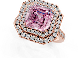 Rose gold Double Halo Fancy Pink Asscher  Diamond Pave Band with Four-Prong Setting_1
