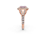 Rose gold Double Halo Fancy Pink Emerald Cut Diamond Split Shank Engagement Ring with Four-Prong Setting_5