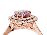 Rose gold Double Halo Fancy Pink Heart  Cut Pave Split Shank Prong Set Ring_19