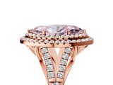 Rose gold Double Halo Fancy Pink Marquise Cut Diamond Split Shank Engagement Ring with Four-Prong Setting_8