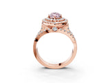Rose gold Double Halo Fancy Pink Marquise Cut Diamond Split Shank Pave Set Ring_6