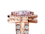 Rose gold Double Halo Fancy Pink Marquise Cut Diamond Split Shank Prong Setting Ring_5