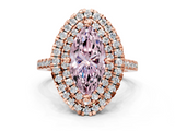Rose gold Double Halo Fancy Pink Marquise  Diamond Pave Band with Four-Prong Setting_43