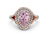 Rose gold Double Halo Fancy Pink Pear -Shaped Split Shank Diamond Ring with Prong Setting_15