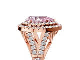 Rose gold Double Halo Fancy Pink Pear -Shaped Split Shank Diamond Ring with Prong Setting_20